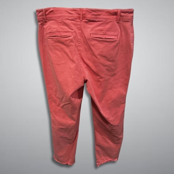 LOFT Chino Cropped Pants Mid-Rise Slim Fit Capri Ankle Cut Coral Pink Women's 8 - Picture 2 of 6